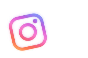 Instagram minimal logo 3d rendering close up for design background template
