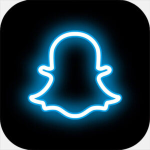 Neon Snapchat logo Blue