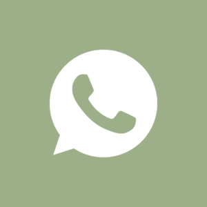 Sage Green and White Whatsapp icon aesthetic