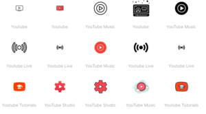 YouTube icons from Icons8