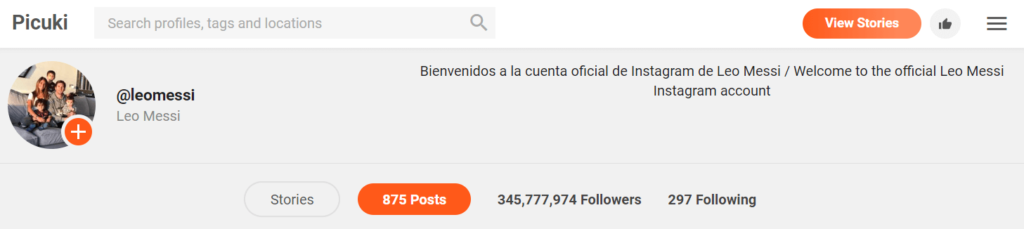 Messi Instagram Followers Count
