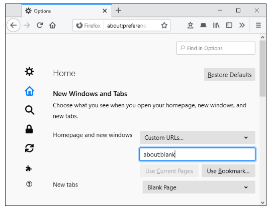 Removing About:Blank from Mozilla Firefox