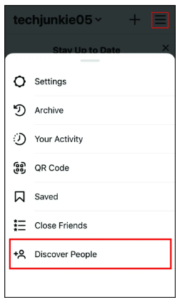 Discover People option on Instagram