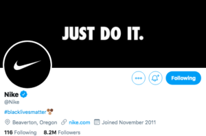 Nike twitter page