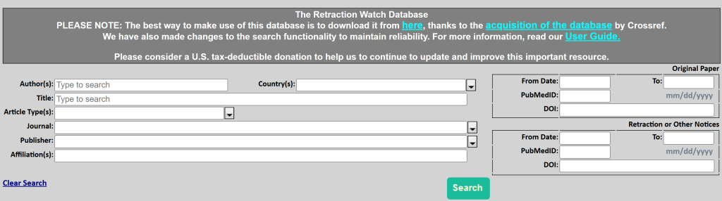 The Retraction Watch Database