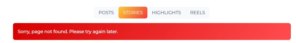 Sorry, page not found error on Mollygram
